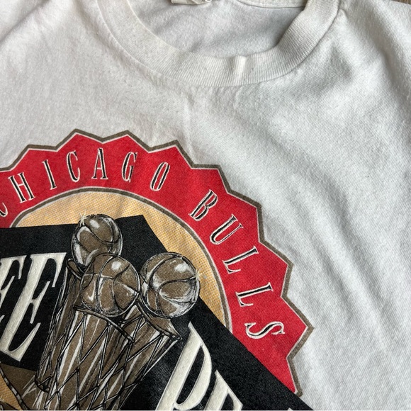 Vintage Chicago Bulls 1993 Three Peat XL tee shirt men white - Picture 7 of 9